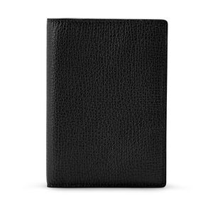 NWT Smythson Black Leather Textured Passport Case
